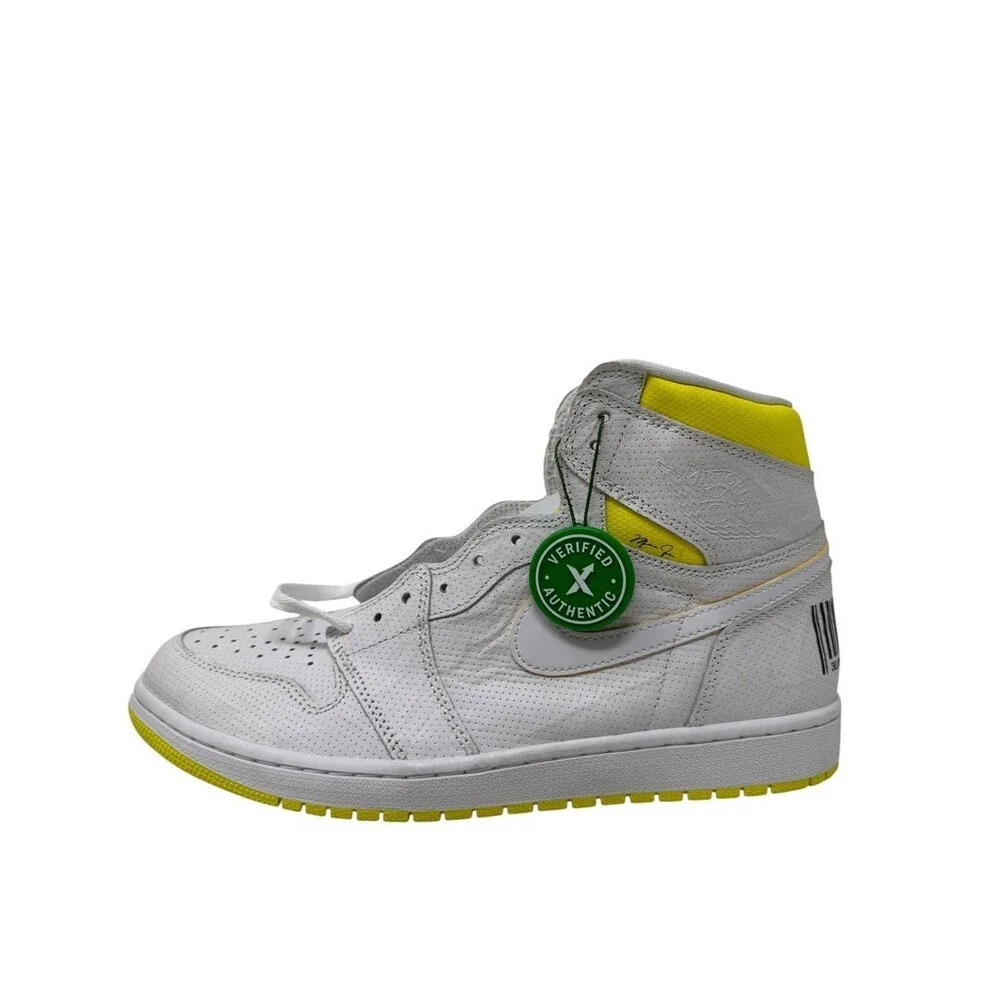 Nike Air Jordan 1 High First Class Flight 555088-170 White Yellow Men 11 sneaker